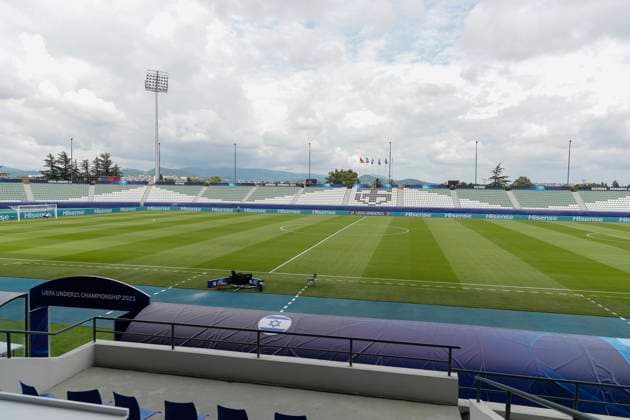 UEFA U21, U 21 EM, Deutschland - Israel, 1. Gruppenspiel, 21.06.2023, Ramas-Schengelia-Stadion, Kutaissi Blick von der Pressetribuene in den Innenraum des Ramas-Schengelia-Stadion, UEFA U21-Fussball-Europameisterschaft in Rumaenien und Georgien, 1. Gruppenspiel, Deutschland - Israel, am 21.06.2023, Ramas-Schengelia-Stadion, Kutaissi in Georgien Copyright: xBEAUTIFULxSPORTS Meuselx