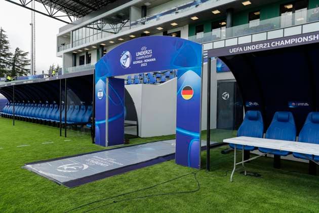 UEFA U21, U 21 EM, Deutschland - Israel, 1. Gruppenspiel, 21.06.2023, Ramas-Schengelia-Stadion, Kutaissi Der Spielertunnel fuer die Partie Deutschland gegen Israel, UEFA U21-Fussball-Europameisterschaft in Rumaenien und Georgien, 1. Gruppenspiel, Deutschland - Israel, am 21.06.2023, Ramas-Schengelia-Stadion, Kutaissi in Georgien Copyright: xBEAUTIFULxSPORTS Meuselx