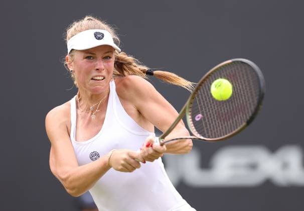 Mandatory Credit: Photo by Ryan Browne Shutterstock (13977104af) Magdalena Frech of Poland during her round of 16 match. Rothesay Classic, Day Four, Tennis, Edgbaston Priory Club, Birmingham, UK - 22 Jun 2023 Rothesay Classic, Day Four, Tennis, Edgbaston Priory Club, Birmingham, UK - 22 Jun 2023 Copyright: xRyanxBrowne Shutterstockx 13977104af