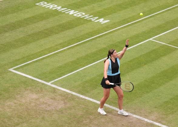 Mandatory Credit: Photo by Ryan Browne Shutterstock (13977110f) Jelena Ostapenko of Latvia during the 1st set. Rothesay Classic, Day Seven, Tennis, Edgbaston Priory Club, Birmingham, UK - 25 Jun 2023 Rothesay Classic, Day Seven, Tennis, Edgbaston Priory Club, Birmingham, UK - 25 Jun 2023 Copyright: xRyanxBrowne Shutterstockx 13977110f