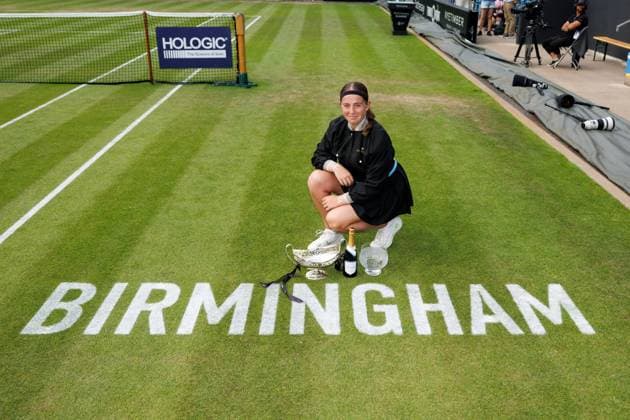 Mandatory Credit: Photo by Ryan Browne Shutterstock (13977110v) Jelena Ostapenko of Latvia poses with the Rothesay Classic Trophy. Rothesay Classic, Day Seven, Tennis, Edgbaston Priory Club, Birmingham, UK - 25 Jun 2023 Rothesay Classic, Day Seven, Tennis, Edgbaston Priory Club, Birmingham, UK - 25 Jun 2023 Copyright: xRyanxBrowne Shutterstockx 13977110v