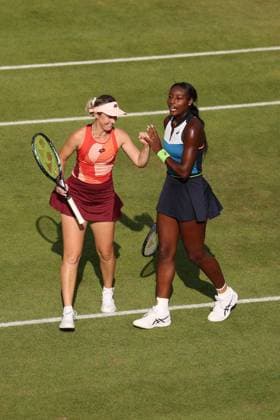 Mandatory Credit: Photo by Ryan Browne Shutterstock (13977110bs) Storm Hunter and Alycia Parks during thebRothesay Women s Classic Final. Rothesay Classic, Day Seven, Tennis, Edgbaston Priory Club, Birmingham, UK - 25 Jun 2023 Rothesay Classic, Day Seven, Tennis, Edgbaston Priory Club, Birmingham, UK - 25 Jun 2023 Copyright: xRyanxBrowne Shutterstockx 13977110bs