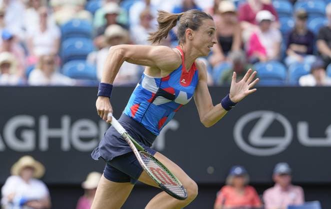Mandatory Credit: Photo by Dave Shopland Shutterstock (13984798ax) Croatia s Petra Martic in 1st round action Rothesay International Eastbourne, Tennis, Day Two, Devonshire Park, Eastbourne, UK - 27 Jun 2023 Rothesay International Eastbourne, Tennis, Day Two, Devonshire Park, Eastbourne, UK - 27 Jun 2023 Copyright: xDavexShopland Shutterstockx 13984798ax