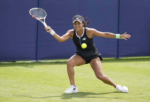 Mandatory Credit: Photo by Dave Shopland Shutterstock (13984798bn) Great Britain s Heather Watson in 1st round action Rothesay International Eastbourne, Tennis, Day Two, Devonshire Park, Eastbourne, UK - 27 Jun 2023 Rothesay International Eastbourne, Tennis, Day Two, Devonshire Park, Eastbourne, UK - 27 Jun 2023 Copyright: xDavexShopland Shutterstockx 13984798bn