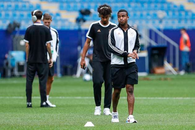 UEFA U21, U 21 EM, Deutschland - England, 3. Gruppenspiel, 28.06.2023, Batumi Youssoufa MOUKOKO ( 11, Deutschland, Borussia Dortmund) bei der Platzbegehung, UEFA U21-Fussball-Europameisterschaft in Rumaenien und Georgien, Deutschland - England, 3. Gruppenspiel, 28.06.2023, Batumi Copyright: xBEAUTIFULxSPORTS Meuselx