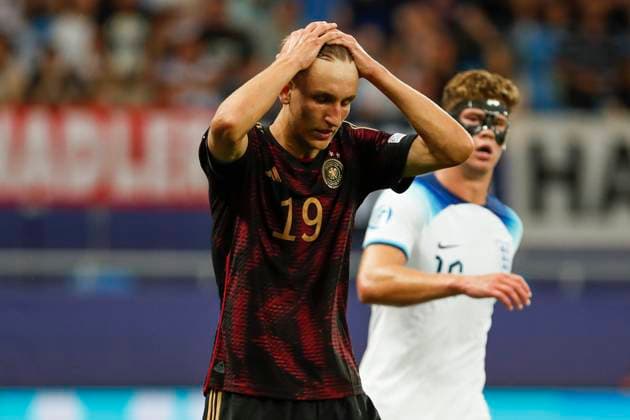 UEFA U21, U 21 EM, Deutschland - England, 3. Gruppenspiel, 28.06.2023, Batumi Nelson WEIPER ( 19, Deutschland, 1. FSV Mainz 05), UEFA U21-Fussball-Europameisterschaft in Rumaenien und Georgien, Deutschland - England, 3. Gruppenspiel, 28.06.2023, Batumi Copyright: xBEAUTIFULxSPORTS Meuselx