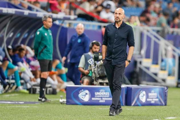 UEFA U21, U 21 EM, Deutschland - England, 3. Gruppenspiel, 28.06.2023, Batumi Antonio DI SALVO (Deutschland, Cheftrainer), UEFA U21-Fussball-Europameisterschaft in Rumaenien und Georgien, Deutschland - England, 3. Gruppenspiel, 28.06.2023, Batumi Copyright: xBEAUTIFULxSPORTS Meuselx