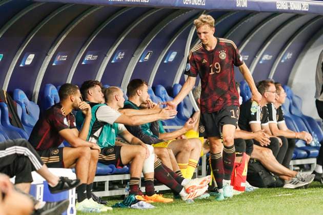 UEFA U21, U 21 EM, Deutschland - England, 3. Gruppenspiel, 28.06.2023, Batumi Nelson WEIPER ( 19, Deutschland, 1. FSV Mainz 05), UEFA U21-Fussball-Europameisterschaft in Rumaenien und Georgien, Deutschland - England, 3. Gruppenspiel, 28.06.2023, Batumi Copyright: xBEAUTIFULxSPORTS Meuselx