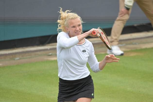 01.07.2023, xbrx, Tennis Bad Homburg Open WTA, Tennis Damen 250, emspor, v.l. FINALS, Siniakova, Katerina (CZE), spielt den Ball, fokussiert, konzentriert Bad Homburg