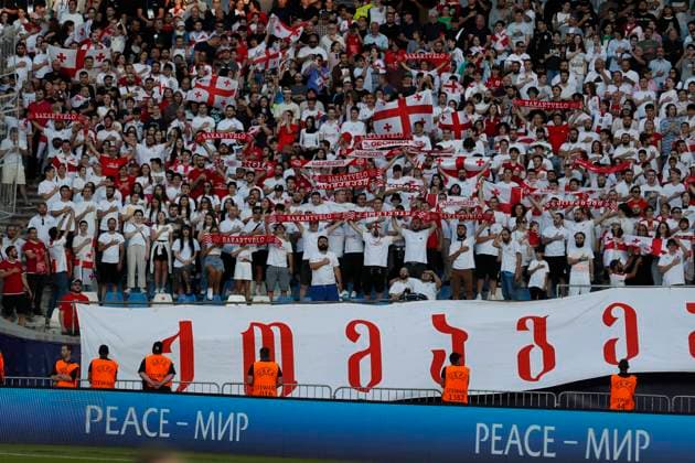 UEFA U21, U 21 EM, Georgien - Israel, Viertelfinale, 01.07.2023, Tiflis Die georgischen Fans, UEFA U21-Fussball-Europameisterschaft in Rumaenien und Georgien, Georgien - Israel, Viertelfinale, 01.07.2023, Boris Paichadze Dinamo Arena, Tiflis Copyright: xBEAUTIFULxSPORTS Meuselx
