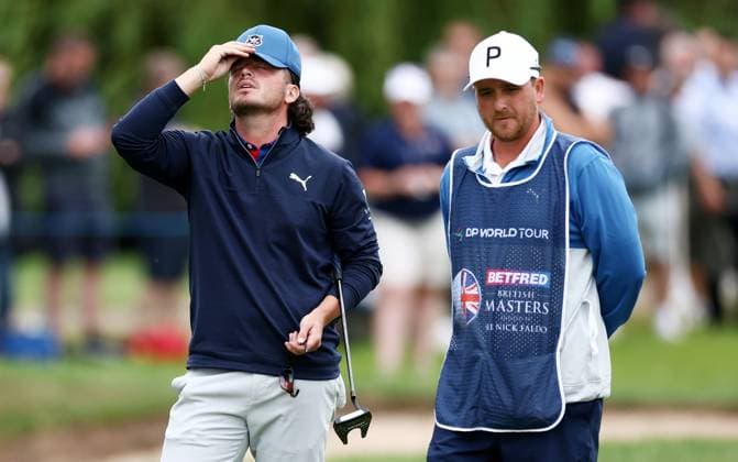 Mandatory Credit: Photo by James Marsh Shutterstock (13987427an) Ewen Ferguson of Scotland reacts to missing a putt on the 18th hole. Betfred British Masters, Day Four, Golf, The Belfry Golf Club, Sutton Coldfield, UK - 02 Jul 2023 Betfred British Masters, Day Four, Golf, The Belfry Golf Club, Sutton Coldfield, UK - 02 Jul 2023 Copyright: xJamesxMarsh Shutterstockx 13987427an
