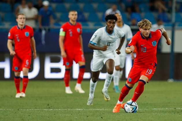 UEFA U21, U 21 EM, England - Israel, Halbfinale, 05.07.2023, Batumi Harvey ELLIOTT ( 19, England), UEFA U21-Fussball-Europameisterschaft in Rumaenien und Georgien, England - Israel, Halbfinale, 05.07.2023, Adjarabet Arena, Batumi Copyright: xBEAUTIFULxSPORTS Meuselx