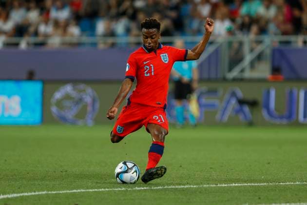 UEFA U21, U 21 EM, England - Israel, Halbfinale, 05.07.2023, Batumi Angel GOMES ( 21, England), UEFA U21-Fussball-Europameisterschaft in Rumaenien und Georgien, England - Israel, Halbfinale, 05.07.2023, Adjarabet Arena, Batumi Copyright: xBEAUTIFULxSPORTS Meuselx
