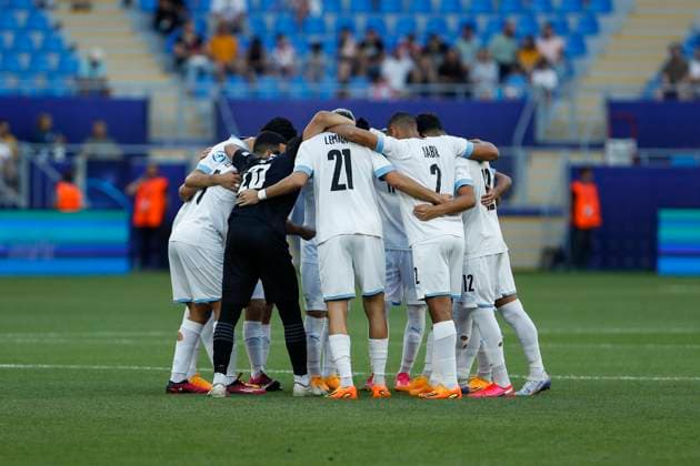 UEFA U21, U 21 EM, England - Israel, Halbfinale, 05.07.2023, Batumi Die israelische Mannschaft unmittelbar vor Anpfiff, UEFA U21-Fussball-Europameisterschaft in Rumaenien und Georgien, England - Israel, Halbfinale, 05.07.2023, Adjarabet Arena, Batumi Copyright: xBEAUTIFULxSPORTS Meuselx