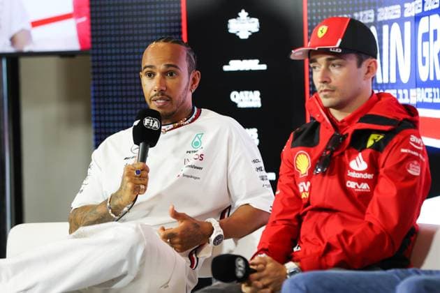 HAMILTON Lewis (gbr), Mercedes AMG F1 Team W13, portrait press conference, PK, Pressekonferenz during the 2023 Formula 1 Aramco British Grand Prix, 10th round of the 2023 Formula One World Championship, WM, Weltmeisterschaft from July 7 to 9, 2023 on the Silverstone Circuit, in Silverstone, United Kingdom Copyright: xAntoninxVincent DPPI IPAxSportx x xIPAxSportx 0 IPA_IPA39077954