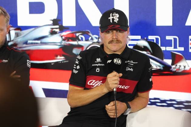press conference, PK, Pressekonferenz BOTTAS Valtteri (fin), Alfa Romeo F1 Team ORLEN C42, portrait during the 2023 Formula 1 Aramco British Grand Prix, 10th round of the 2023 Formula One World Championship, WM, Weltmeisterschaft from July 7 to 9, 2023 on the Silverstone Circuit, in Silverstone, United Kingdom - F1 - BRITISH GRAND PRIX 2023 DPPI Panoramic 00123024_AV6_1345