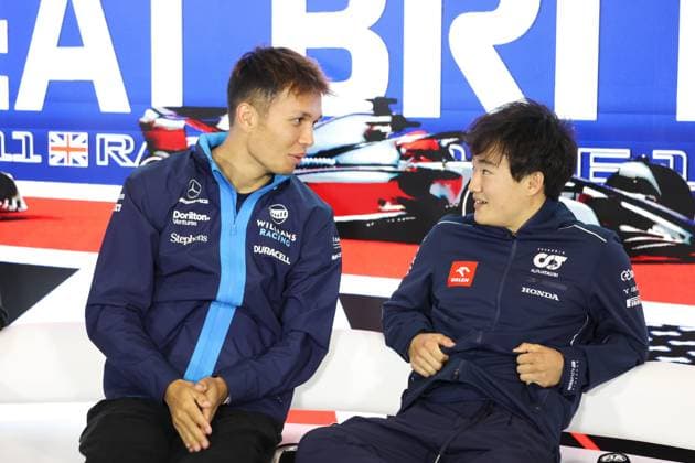 press conference, PK, Pressekonferenz ALBON Alexander (tha), Williams Racing FW44, TSUNODA Yuki (jap), Scuderia AlphaTauri AT03, portrait during the 2023 Formula 1 Aramco British Grand Prix, 10th round of the 2023 Formula One World Championship, WM, Weltmeisterschaft from July 7 to 9, 2023 on the Silverstone Circuit, in Silverstone, United Kingdom Copyright: xAntoninxVincent DPPI IPAxSportx x xIPAxSportx 0 IPA_IPA39081063