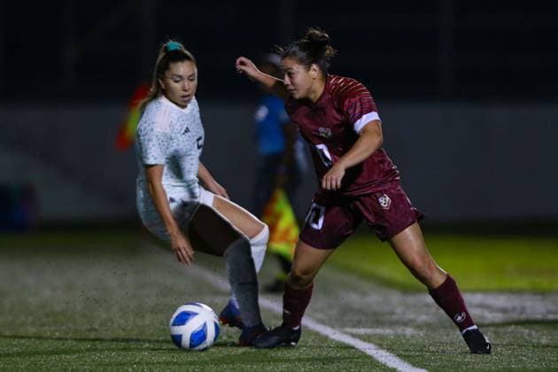 RECORD DATE NOT STATED JCC San Salvador 2023 Venezuela 1-2 Mexico Final Gold Medal (L-R), Marianyela Jimenez of Venezuela and Anika Rodriguez of Mexico during the game Venezuela vs Mexico (Mexican national team, Nationalteam , corresponding to Final Gold Medal of Womens Soccer at the Central American and Caribbean Games San Salvador 2023, at Las Delicias National Stadium, on July 07, 2023. <br><br> (I-D), Marianyela Jimenez de Venezuela y Anika Rodriguez de Mexico durante el partido Venezuela vs Mexico (Seleccion Mexicana), correspondiente a Final por Medalla de Oro del Futbol Femenino en los Juegos Centroamericanos y del Caribe San Salvador 2023, en el Estadio Nacional Las Delicias, el 07 de Julio de 2023. SAN SALVADOR SAN SALVADOR EL SALVADOR Copyright: xUlisesxNaranjox 20230707211028_JCC_23_W_VEN_MEX_JIMENEZ27