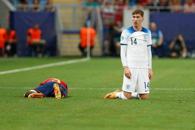 UEFA U21, U 21 EM, England - Spanien, Finale, 08.07.2023, Batumi James GARNER ( 14, England), Juan MIRANDA ( 3, Spanien), UEFA U21-Fussball-Europameisterschaft in Rumaenien und Georgien, England - Spanien, Finale, 08.07.2023, Adjarabet Arena, Batumi Copyright: xBEAUTIFULxSPORTS Meuselx