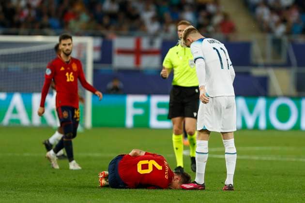UEFA U21, U 21 EM, England - Spanien, Finale, 08.07.2023, Batumi Antonio BLANCO ( 6, Spanien) Anthony GORDON ( 11, England), UEFA U21-Fussball-Europameisterschaft in Rumaenien und Georgien, England - Spanien, Finale, 08.07.2023, Adjarabet Arena, Batumi Copyright: xBEAUTIFULxSPORTS Meuselx