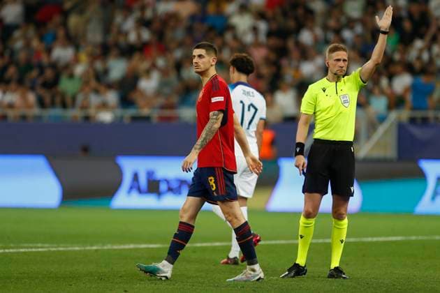 UEFA U21, U 21 EM, England - Spanien, Finale, 08.07.2023, Batumi Das Tor durch Abel RUIZ ( 9, Spanien) wird aberkannt, UEFA U21-Fussball-Europameisterschaft in Rumaenien und Georgien, England - Spanien, Finale, 08.07.2023, Adjarabet Arena, Batumi Copyright: xBEAUTIFULxSPORTS Meuselx