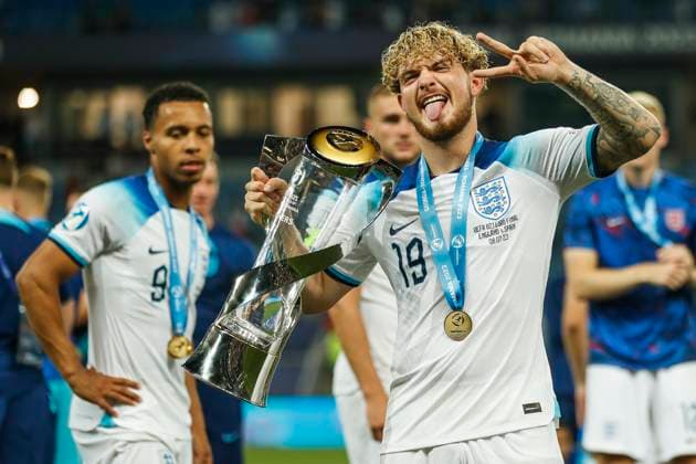 UEFA U21, U 21 EM, England - Spanien, Finale, 08.07.2023, Batumi Harvey ELLIOTT ( 19, England), UEFA U21-Fussball-Europameisterschaft in Rumaenien und Georgien, England - Spanien, Finale, 08.07.2023, Adjarabet Arena, Batumi Copyright: xBEAUTIFULxSPORTS Meuselx