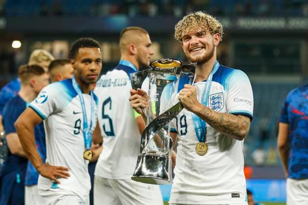 UEFA U21, U 21 EM, England - Spanien, Finale, 08.07.2023, Batumi Harvey ELLIOTT ( 19, England), UEFA U21-Fussball-Europameisterschaft in Rumaenien und Georgien, England - Spanien, Finale, 08.07.2023, Adjarabet Arena, Batumi Copyright: xBEAUTIFULxSPORTS Meuselx