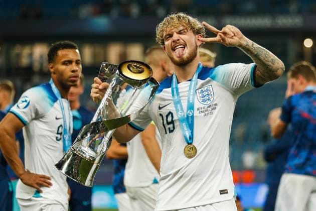 UEFA U21, U 21 EM, England - Spanien, Finale, 08.07.2023, Batumi Harvey ELLIOTT ( 19, England), UEFA U21-Fussball-Europameisterschaft in Rumaenien und Georgien, England - Spanien, Finale, 08.07.2023, Adjarabet Arena, Batumi Copyright: xBEAUTIFULxSPORTS Meuselx