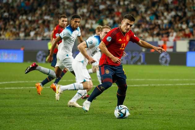 UEFA U21, U 21 EM, England - Spanien, Finale, 08.07.2023, Batumi Ander BARRENETXEA ( 11, Spanien), UEFA U21-Fussball-Europameisterschaft in Rumaenien und Georgien, England - Spanien, Finale, 08.07.2023, Adjarabet Arena, Batumi Copyright: xBEAUTIFULxSPORTS Meuselx