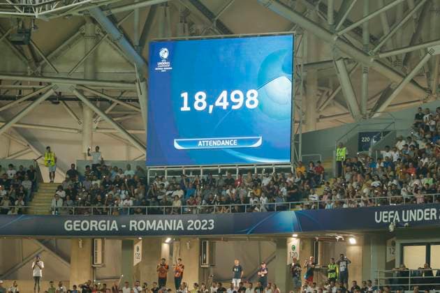 UEFA U21, U 21 EM, England - Spanien, Finale, 08.07.2023, Batumi Die Zuschauerzahl, UEFA U21-Fussball-Europameisterschaft in Rumaenien und Georgien, England - Spanien, Finale, 08.07.2023, Adjarabet Arena, Batumi Copyright: xBEAUTIFULxSPORTS Meuselx