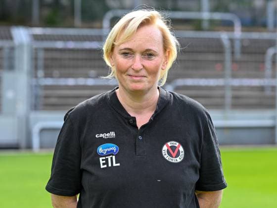 Claudia Stier (Viktoria Koeln, Zeugwartin). Viktoria Koeln, Fussball, 3. Liga, Portraettermin 2023 24, 12.07.2023 DFB DFL Regulations prohibit any use of Photographs as image sequences and or quasi-video X, Viktoria Koeln, Fussball, 3. Liga, Portraetermin 2023 2024, 12.07.2023 Köln Copyright: xEibner-Pressefoto ThomasxHaeslerx EP_EER