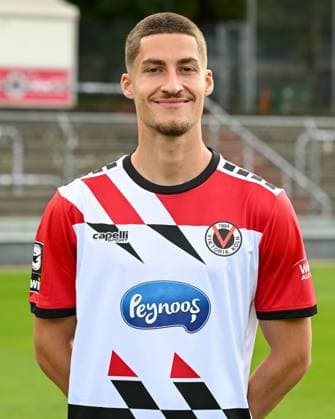 Donny Bogicevic (Viktoria Koeln, 08). Viktoria Koeln, Fussball, 3. Liga, Portraettermin 2023 24, 12.07.2023 DFB DFL Regulations prohibit any use of Photographs as image sequences and or quasi-video X, Viktoria Koeln, Fussball, 3. Liga, Portraetermin 2023 2024, 12.07.2023 Köln Copyright: xEibner-Pressefoto ThomasxHaeslerx EP_EER