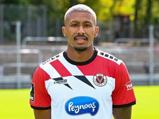 Florian Heister (Viktoria Koeln, 17). Viktoria Koeln, Fussball, 3. Liga, Portraettermin 2023 24, 12.07.2023 DFB DFL Regulations prohibit any use of Photographs as image sequences and or quasi-video X, Viktoria Koeln, Fussball, 3. Liga, Portraetermin 2023 2024, 12.07.2023 Köln Copyright: xEibner-Pressefoto ThomasxHaeslerx EP_EER