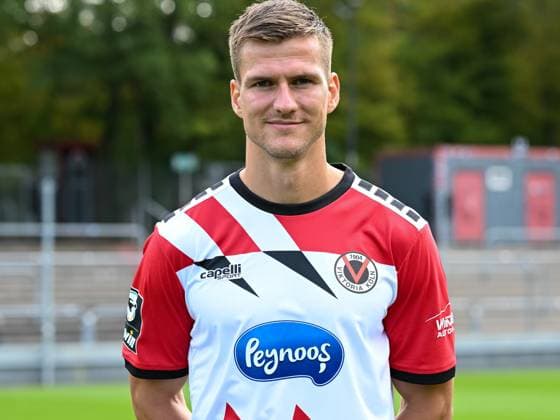 Moritz Fritz (Viktoria Koeln, 23). Viktoria Koeln, Fussball, 3. Liga, Portraettermin 2023 24, 12.07.2023 DFB DFL Regulations prohibit any use of Photographs as image sequences and or quasi-video X, Viktoria Koeln, Fussball, 3. Liga, Portraetermin 2023 2024, 12.07.2023 Köln Copyright: xEibner-Pressefoto ThomasxHaeslerx EP_EER