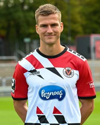 Moritz Fritz (Viktoria Koeln, 23). Viktoria Koeln, Fussball, 3. Liga, Portraettermin 2023 24, 12.07.2023 DFB DFL Regulations prohibit any use of Photographs as image sequences and or quasi-video X, Viktoria Koeln, Fussball, 3. Liga, Portraetermin 2023 2024, 12.07.2023 Köln Copyright: xEibner-Pressefoto ThomasxHaeslerx EP_EER