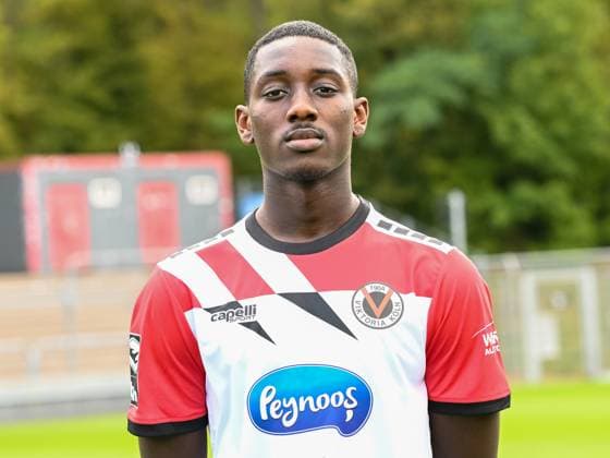 Kaden Amaniampong (Viktoria Koeln, 29). Viktoria Koeln, Fussball, 3. Liga, Portraettermin 2023 24, 12.07.2023 DFB DFL Regulations prohibit any use of Photographs as image sequences and or quasi-video X, Viktoria Koeln, Fussball, 3. Liga, Portraetermin 2023 2024, 12.07.2023 Köln Copyright: xEibner-Pressefoto ThomasxHaeslerx EP_EER