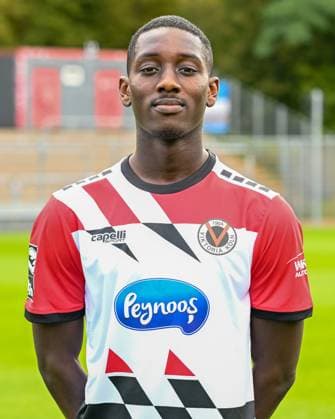 Kaden Amaniampong (Viktoria Koeln, 29). Viktoria Koeln, Fussball, 3. Liga, Portraettermin 2023 24, 12.07.2023 DFB DFL Regulations prohibit any use of Photographs as image sequences and or quasi-video X, Viktoria Koeln, Fussball, 3. Liga, Portraetermin 2023 2024, 12.07.2023 Köln Copyright: xEibner-Pressefoto ThomasxHaeslerx EP_EER