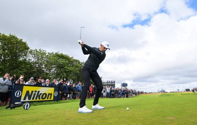 Mandatory Credit: Photo by Greig Cowie Shutterstock (14013394j) Marco Penge on the 5th Tee The British Open Championship, Practice, Golf, Royal Liverpool Golf Club, Liverpool, UK - 19 Jul 2023 The British Open Championship, Practice, Golf, Royal Liverpool Golf Club, Liverpool, UK - 19 Jul 2023 Copyright: xGreigxCowie Shutterstockx 14013394j