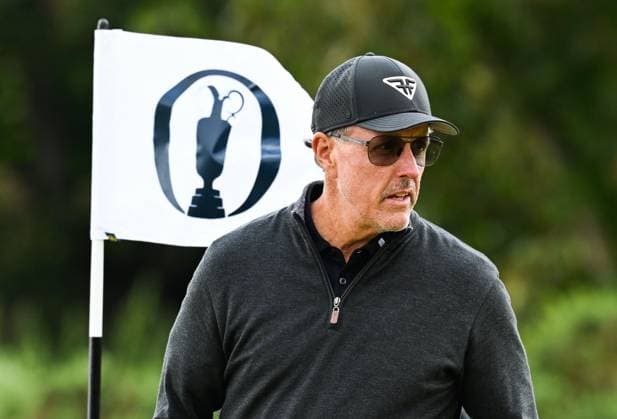 Mandatory Credit: Photo by Greig Cowie Shutterstock (14013394r) Phil Mickelson on the 4th Green The British Open Championship, Practice, Golf, Royal Liverpool Golf Club, Liverpool, UK - 19 Jul 2023 The British Open Championship, Practice, Golf, Royal Liverpool Golf Club, Liverpool, UK - 19 Jul 2023 Copyright: xGreigxCowie Shutterstockx 14013394r
