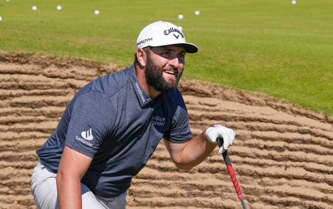 Mandatory Credit: Photo by Dave Shopland Shutterstock (14014730ao) Spain s John Rahm practicing bunker shots The British Open Championship, Practice, Golf, Royal Liverpool Golf Club, Liverpool, UK - 19 Jul 2023 The British Open Championship, Practice, Golf, Royal Liverpool Golf Club, Liverpool, UK - 19 Jul 2023 Copyright: xDavexShopland Shutterstockx 14014730ao