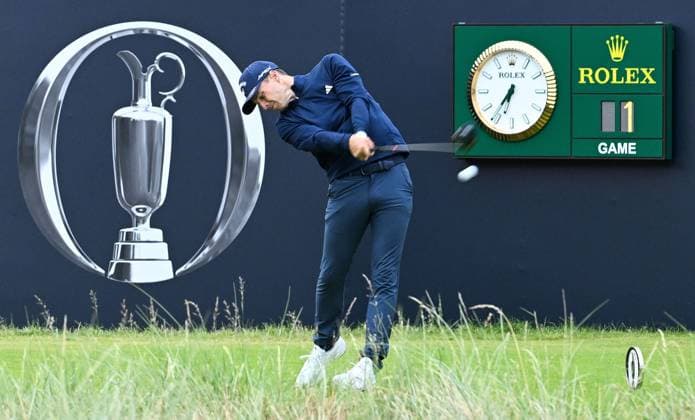 Mandatory Credit: Photo by Greig Cowie Shutterstock (14015622l) Matthew Jordan gets the 151st Open Championship underway in Group One. Rolex The British Open Championship, Day One, Golf, Royal Liverpool Golf Club, Liverpool, UK - 20 Jul 2023 The British Open Championship, Day One, Golf, Royal Liverpool Golf Club, Liverpool, UK - 20 Jul 2023 Copyright: xGreigxCowie Shutterstockx 14015622l