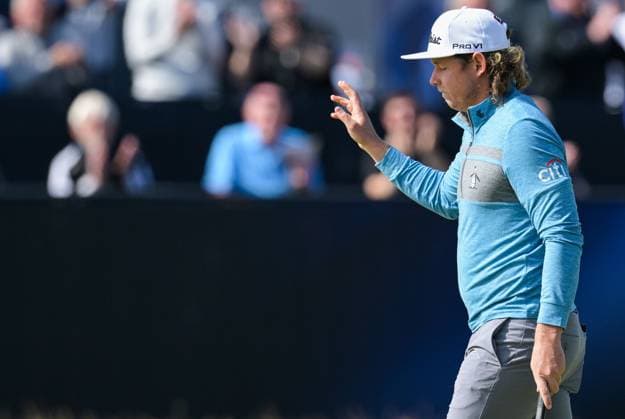 Mandatory Credit: Photo by Greig Cowie Shutterstock (14015622p) Cameron Smith on the 1st Green celebrates a Birdie The British Open Championship, Day One, Golf, Royal Liverpool Golf Club, Liverpool, UK - 20 Jul 2023 The British Open Championship, Day One, Golf, Royal Liverpool Golf Club, Liverpool, UK - 20 Jul 2023 Copyright: xGreigxCowie Shutterstockx 14015622p
