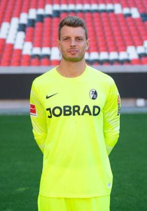 Benjamin Uphoff (SC Freiburg, 31); 1. Bundesliga, SC Freiburg, Portraettermin 2023 2024, 10.08.2023, (DFL REGULATIONS PROHIBIT ANY USE OF PHOTOGRAPHS AS IMAGE SEQUENCES AND OR QUASI-VIDEO) GER, Fussball, Herren, 1. Bundesliga, Spielzeit 2023 2024, SC Freiburg, Portraettermin 2023 2024, 10.08.2023, Freiburg im Breisgau Copyright: xEibner-Pressefoto SilasxSchuellex EP_EER