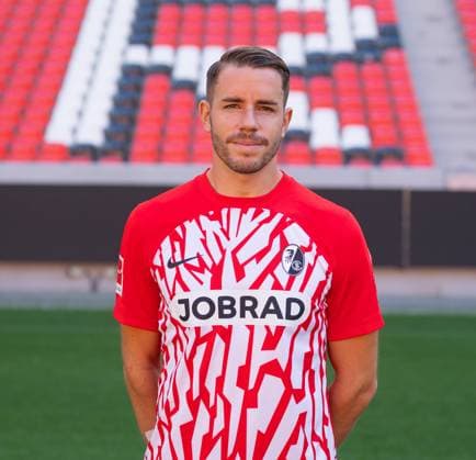 Christian Guenter (SC Freiburg, 30); 1. Bundesliga, SC Freiburg, Portraettermin 2023 2024, 10.08.2023, (DFL REGULATIONS PROHIBIT ANY USE OF PHOTOGRAPHS AS IMAGE SEQUENCES AND OR QUASI-VIDEO) GER, Fussball, Herren, 1. Bundesliga, Spielzeit 2023 2024, SC Freiburg, Portraettermin 2023 2024, 10.08.2023, Freiburg im Breisgau Copyright: xEibner-Pressefoto SilasxSchuellex EP_EER