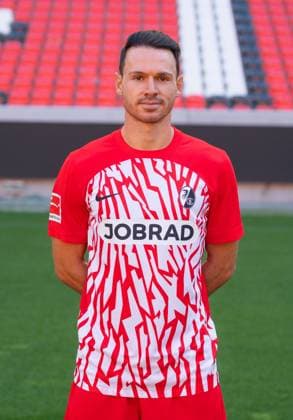 Nicolas Hoefler (SC Freiburg, 27); 1. Bundesliga, SC Freiburg, Portraettermin 2023 2024, 10.08.2023, (DFL REGULATIONS PROHIBIT ANY USE OF PHOTOGRAPHS AS IMAGE SEQUENCES AND OR QUASI-VIDEO) GER, Fussball, Herren, 1. Bundesliga, Spielzeit 2023 2024, SC Freiburg, Portraettermin 2023 2024, 10.08.2023, Freiburg im Breisgau Copyright: xEibner-Pressefoto SilasxSchuellex EP_EER