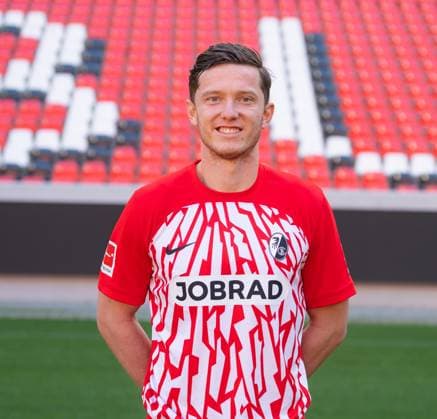 Michael Gregoritsch (SC Freiburg, 38); 1. Bundesliga, SC Freiburg, Portraettermin 2023 2024, 10.08.2023, (DFL REGULATIONS PROHIBIT ANY USE OF PHOTOGRAPHS AS IMAGE SEQUENCES AND OR QUASI-VIDEO) GER, Fussball, Herren, 1. Bundesliga, Spielzeit 2023 2024, SC Freiburg, Portraettermin 2023 2024, 10.08.2023, Freiburg im Breisgau Copyright: xEibner-Pressefoto SilasxSchuellex EP_EER