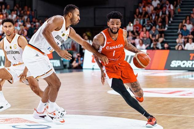 Johannes Thiemann (Deutschland, 32), Nickeil Alexander-Walker (Kanada, 01) Deutschland vs. Kanada, Basketball, DBB Supercup, Finale, 13.08.2023 Deutschland vs. Kanada, Basketball, DBB Supercup, Finale, 13.08.2023 Hamburg Copyright: xEibner-Pressefoto MarcelxvonxFehrnx EP_MFN