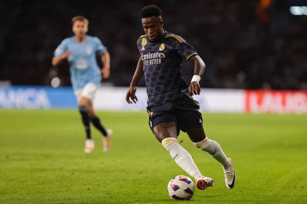 LaLiga EA Sports, Celta de Vigo vs Real Madrid Vigo, Spain, August, 25, 2023, LaLiga EA Sports, Celta de Vigo vs Real Madrid, at the Estadio de Balaidos, Vinicius Junior, Left Winger,(7), photography by @guelbergoes. Vigo Spain