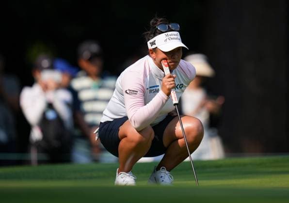 August 27, 2023, VANCOUVER, BC, CANADA: Megan Khang, of the U.S., lines up a putt on the sixth hole during the final round at the LPGA, Golf Damen CPKC Canadian Women s Open golf tournament, in Vancouver, on Sunday, August 27, 2023. Canada News - August 27, 2023 - ZUMAc35_ 20230827_zaf_c35_095 Copyright: xDarrylxDyckx