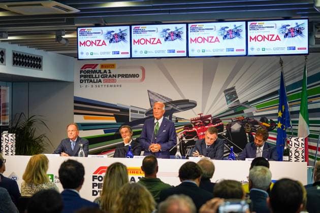 Angelo Sticchi Damiani, president of ACI Italia, during the presentation press conference, PK, Pressekonferenz Formula 1 Pirelli Gran Premio d Italia 2023 on August 29th, 2023 in Monza, Italy. during 2023 GP Formula 1 Pirelli Grand Prix, Gran premio d Italia - Press Conference, Formula 1 Championship in Monza, Italy, August 29 2023 Copyright: xLucaxRossini IPAxSportx xipa-agex xx 0 IPA_IPA39929346